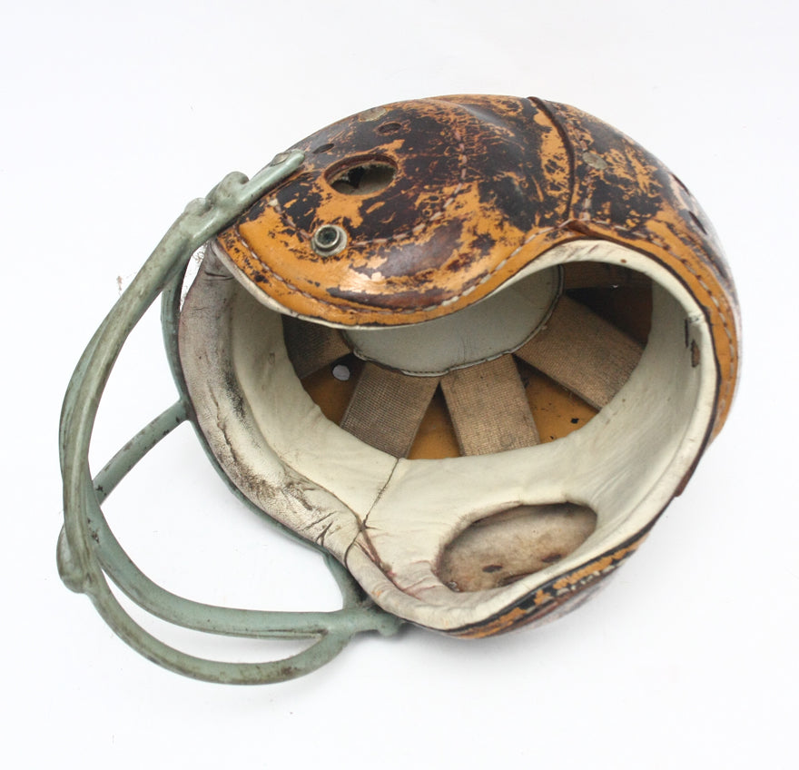 Vintage Game Used 1940s !950s MacGregor H612 Football Helmet with Facemask