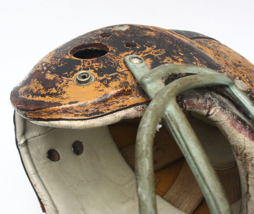 Vintage Game Used 1940s !950s MacGregor H612 Football Helmet with Facemask