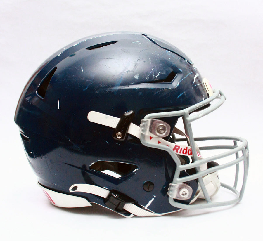 Game Used Riddell SpeedFlex Football Helmet - Youth XL - Painted Navy