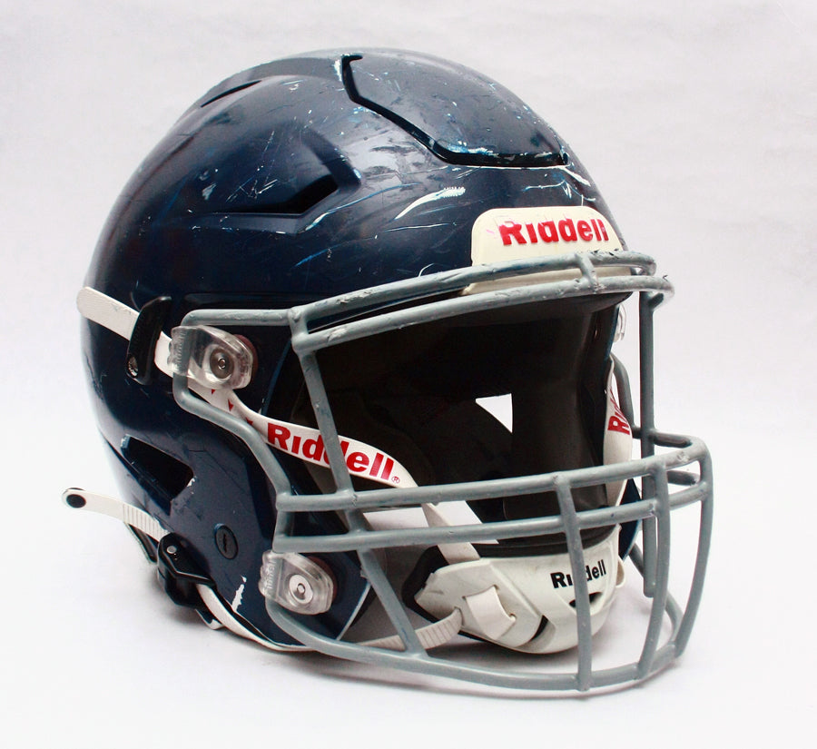 Game Used Riddell SpeedFlex Football Helmet - Youth XL - Painted Navy