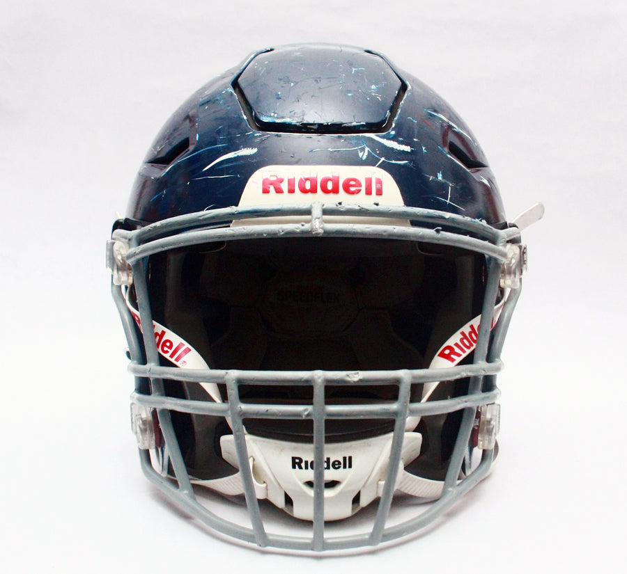 Game Used Riddell SpeedFlex Football Helmet - Youth XL - Painted Navy