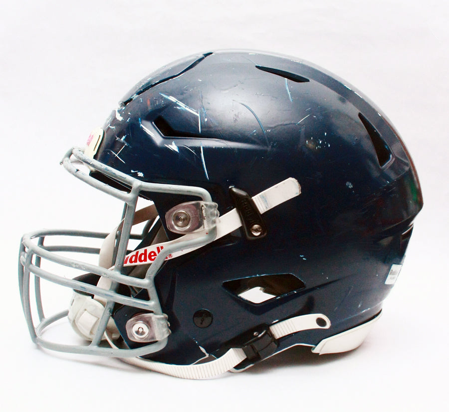 Game Used Riddell SpeedFlex Football Helmet - Youth XL - Painted Navy