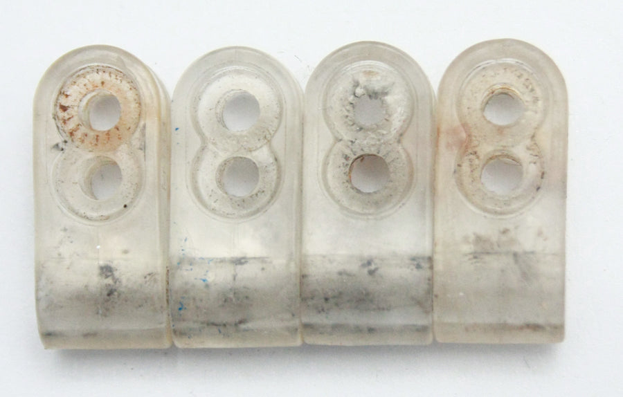 Game Used 1980s Riddell Double Hole Football Facemask Clips Thin Wire 031026F