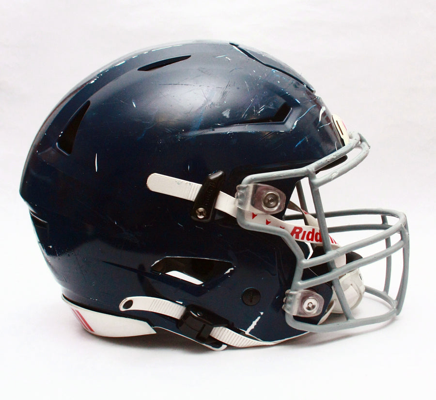 Game Used Riddell SpeedFlex Football Helmet - Youth XL - Painted Navy
