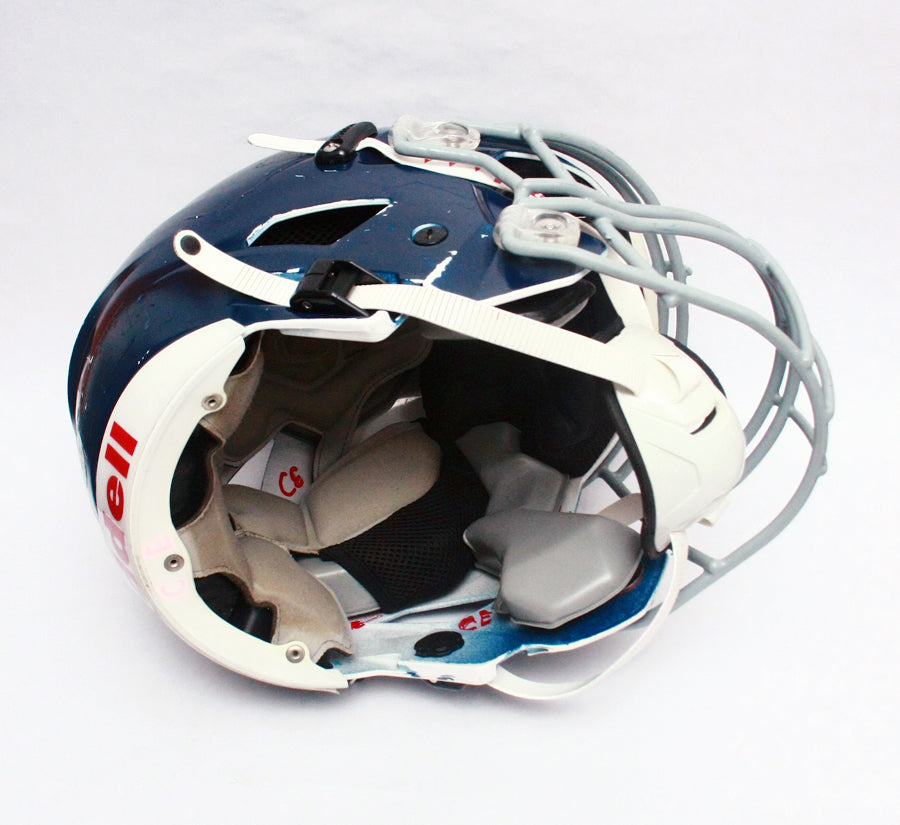Game Used Riddell SpeedFlex Football Helmet - Youth XL - Painted Navy