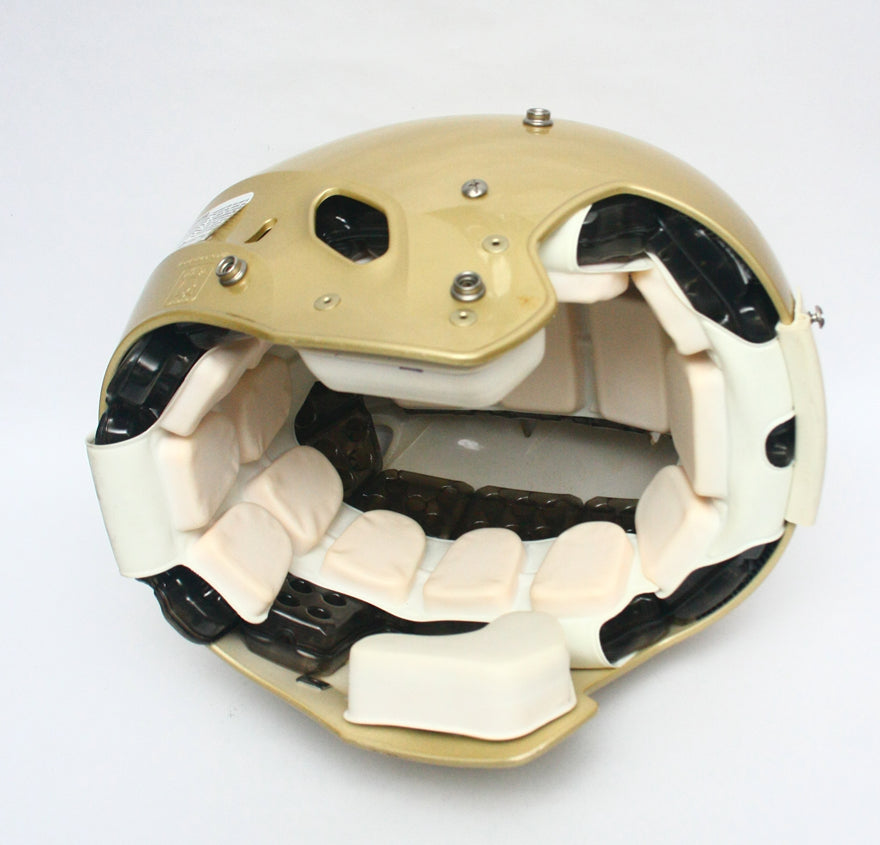 NOS Vegas Gold Metallic Schutt DNA Pro Football Helmet - Size Large
