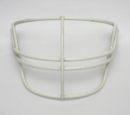 Vintage Game Used 1990s Schutt NOPO Youth Football Helmet Facemask - White BIB