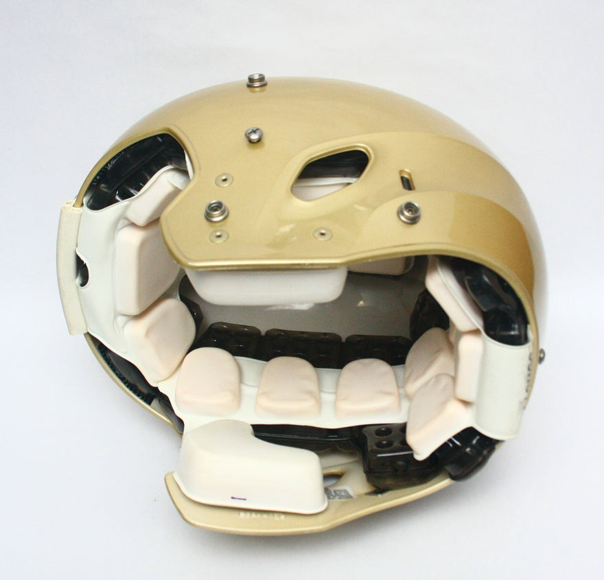 NOS Vegas Gold Metallic Schutt DNA Pro Football Helmet - Size Large