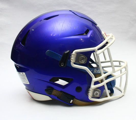Game Used 2015 Riddell SpeedFlex Football Helmet - Youth Medium - Blue Metallic
