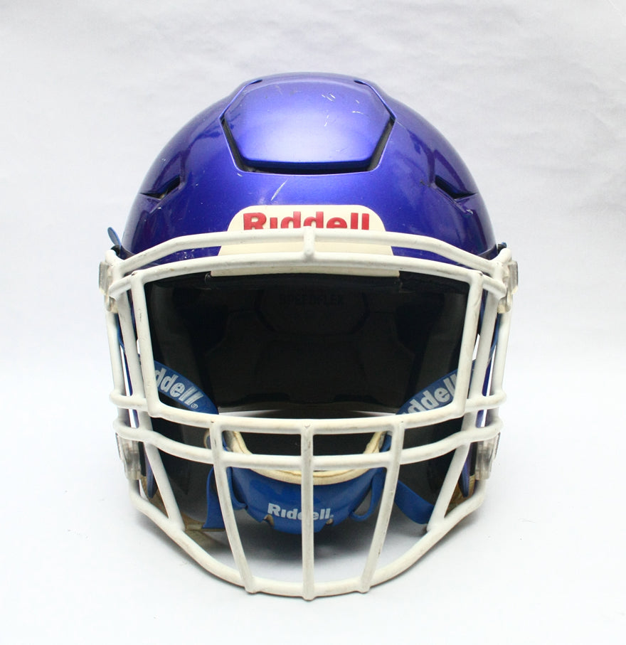 Game Used 2015 Riddell SpeedFlex Football Helmet - Youth Medium - Blue Metallic