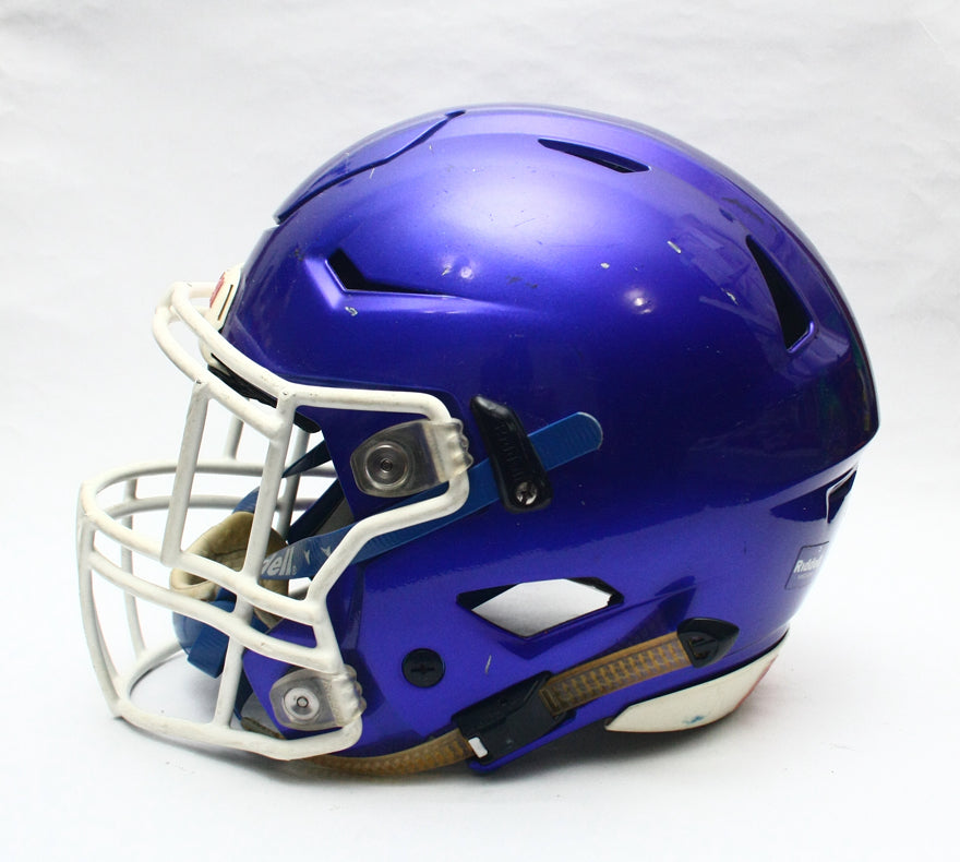 Game Used 2015 Riddell SpeedFlex Football Helmet - Youth Medium - Blue Metallic