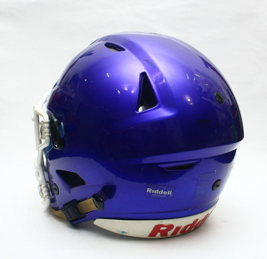 Game Used 2015 Riddell SpeedFlex Football Helmet - Youth Medium - Blue Metallic