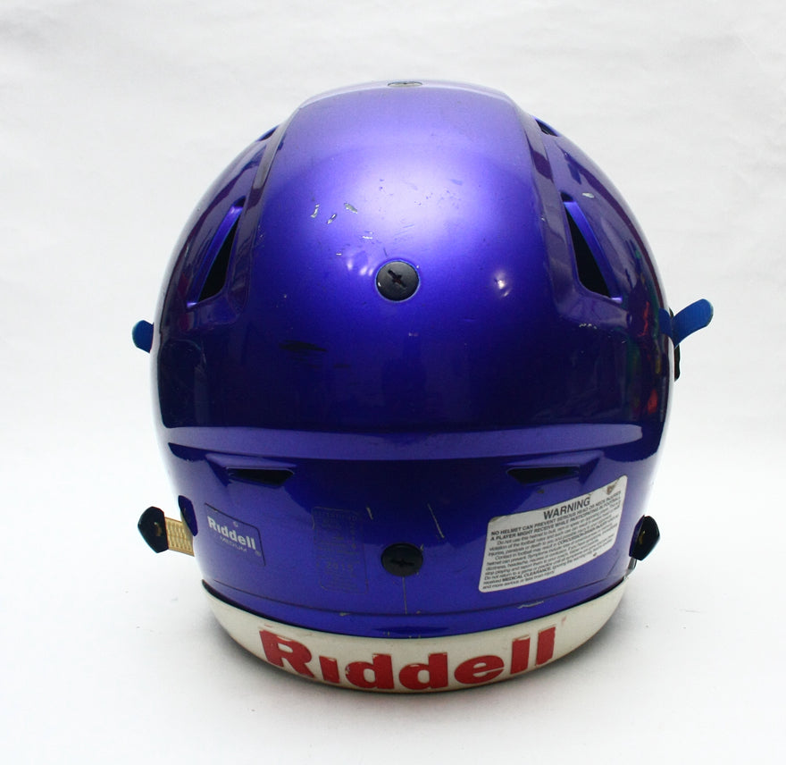 Game Used 2015 Riddell SpeedFlex Football Helmet - Youth Medium - Blue Metallic