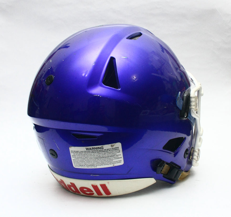 Game Used 2015 Riddell SpeedFlex Football Helmet - Youth Medium - Blue Metallic