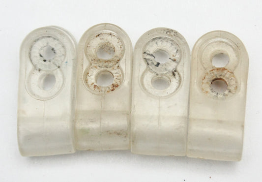 Game Used 1980s Riddell Double Hole Football Facemask Clips Thin Wire 011826G