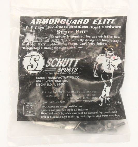 Vintage NOS 2003 Schutt Football Helmet Facemask Clips & Hardware Pack 021925Q