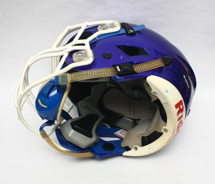 Game Used 2015 Riddell SpeedFlex Football Helmet - Youth Medium - Blue Metallic