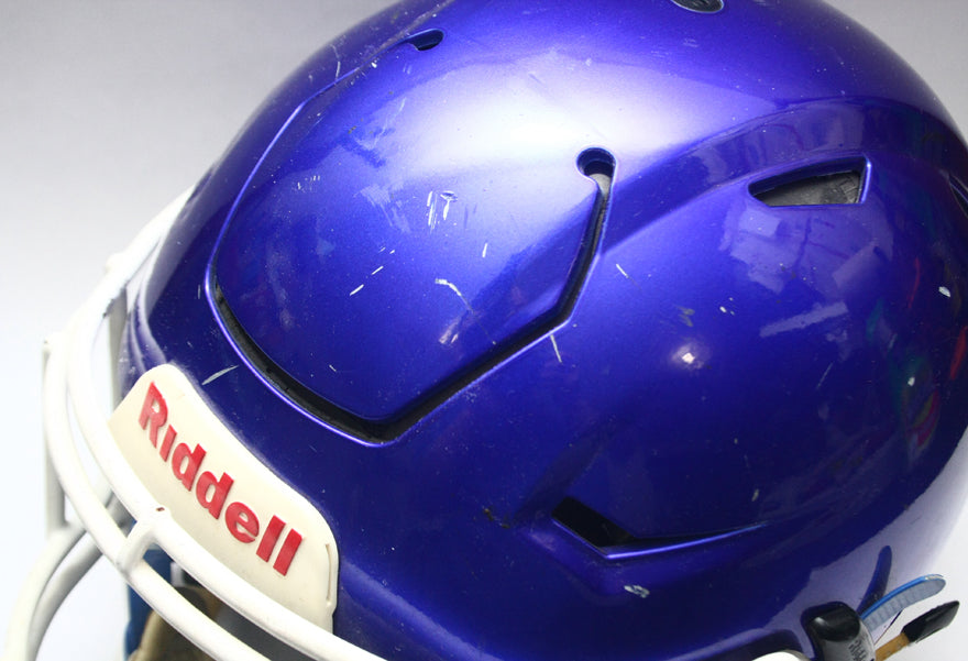 Game Used 2015 Riddell SpeedFlex Football Helmet - Youth Medium - Blue Metallic