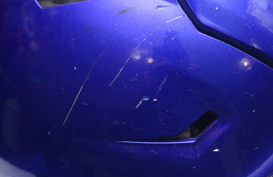 Game Used 2015 Riddell SpeedFlex Football Helmet - Youth Medium - Blue Metallic