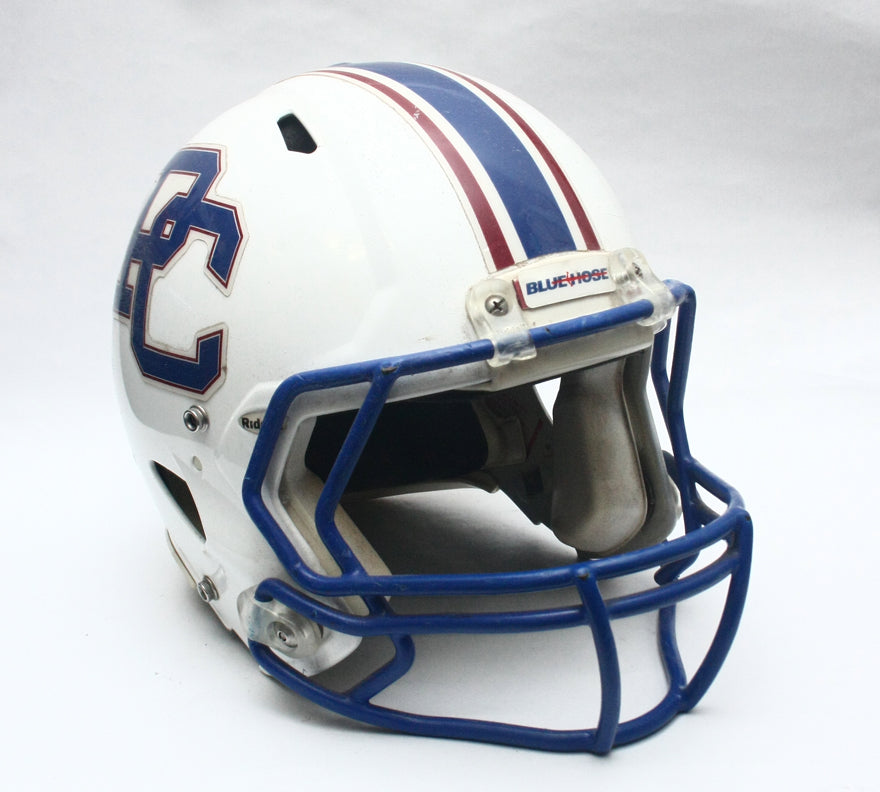 Game Used 2011 Presbyterian Blue Hose Riddell Speed Football Helmet