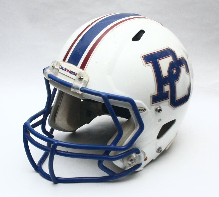 Game Used 2011 Presbyterian Blue Hose Riddell Speed Football Helmet