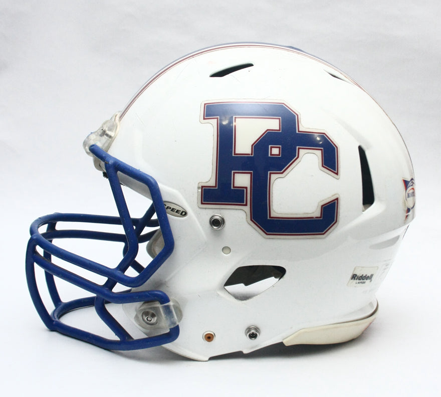 Game Used 2011 Presbyterian Blue Hose Riddell Speed Football Helmet