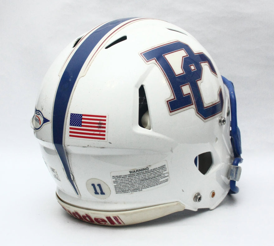 Game Used 2011 Presbyterian Blue Hose Riddell Speed Football Helmet