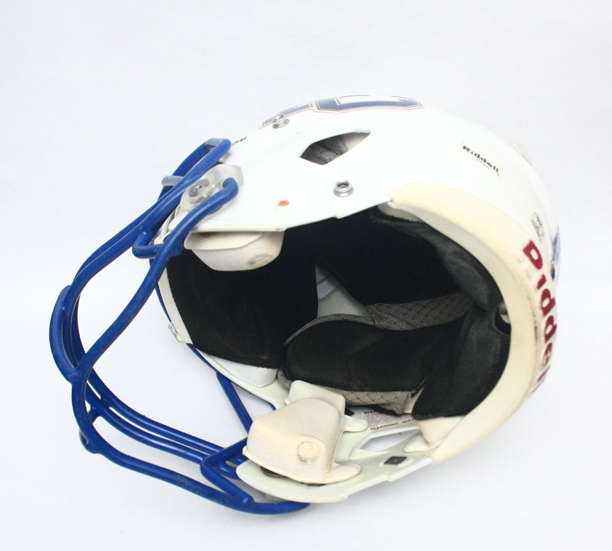 Game Used 2011 Presbyterian Blue Hose Riddell Speed Football Helmet
