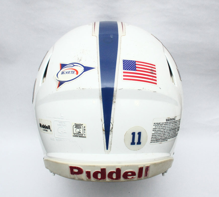 Game Used 2011 Presbyterian Blue Hose Riddell Speed Football Helmet