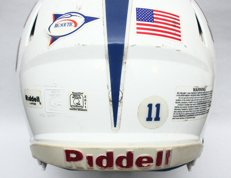 Game Used 2011 Presbyterian Blue Hose Riddell Speed Football Helmet