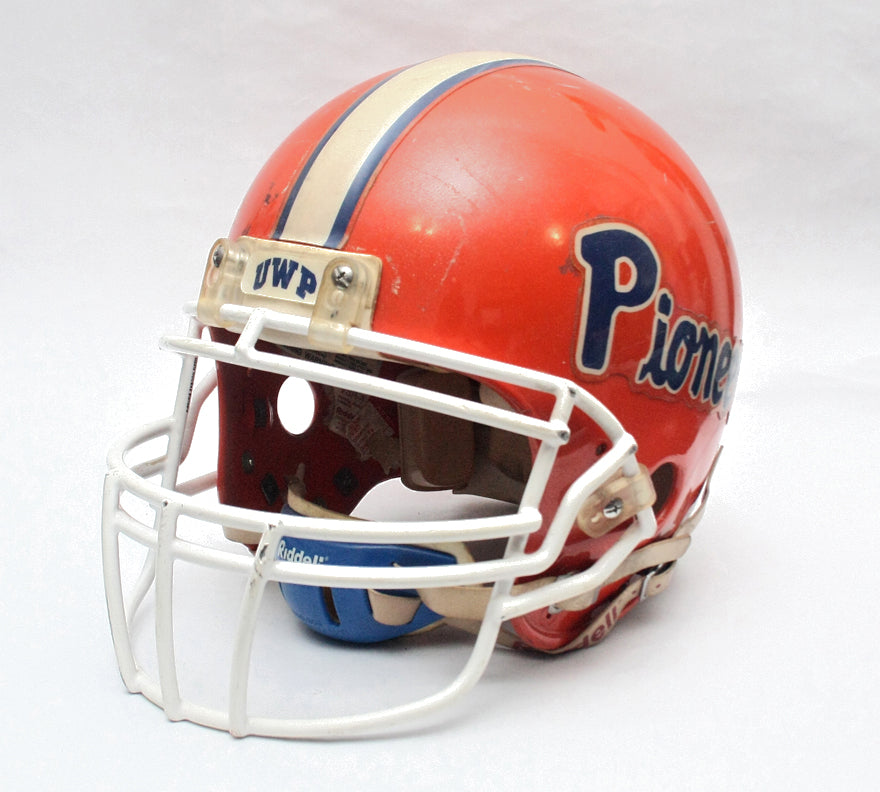 Vintage Game Used 1990s UWP Pioneers Riddell VSR4 Football Helmet - Size Large