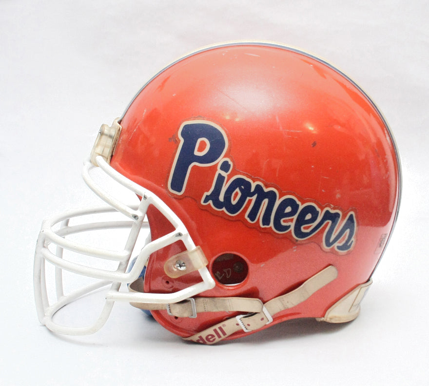 Vintage Game Used 1990s UWP Pioneers Riddell VSR4 Football Helmet - Size Large