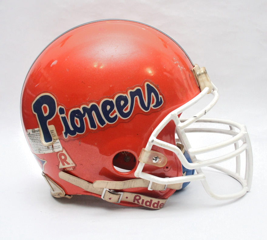Vintage Game Used 1990s UWP Pioneers Riddell VSR4 Football Helmet - Size Large