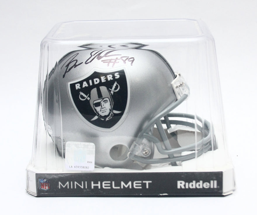 NIB Oakland LA Vegas Raiders Bryan Edwards Signed Riddell MINI Football Helmet