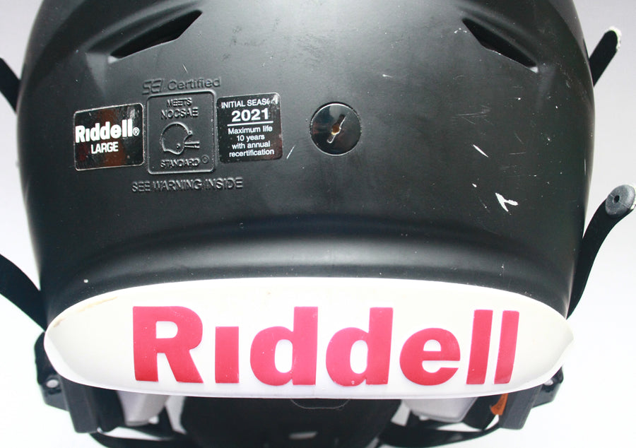 Game Used 2021 Riddell SpeedFlex Football Helmet - Adult Large - Matte Black