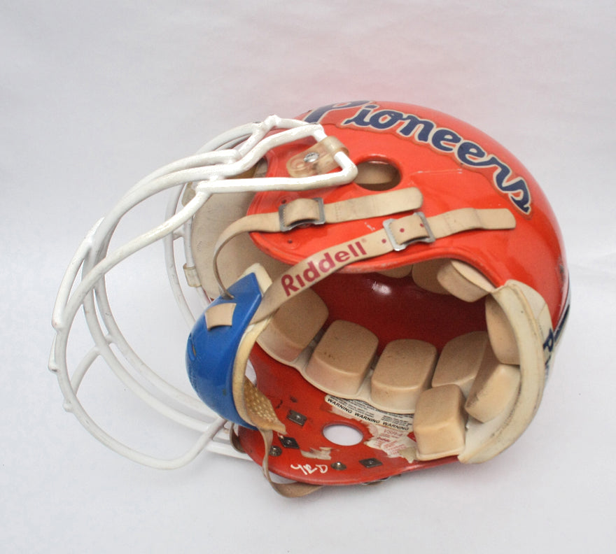 Vintage Game Used 1990s UWP Pioneers Riddell VSR4 Football Helmet - Size Large
