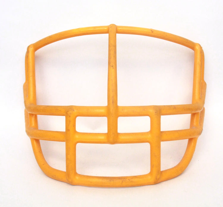 Vintage Game Used 1980s NOPO USFL Football Helmet Facemask Yellow Gold 3 Dot LG