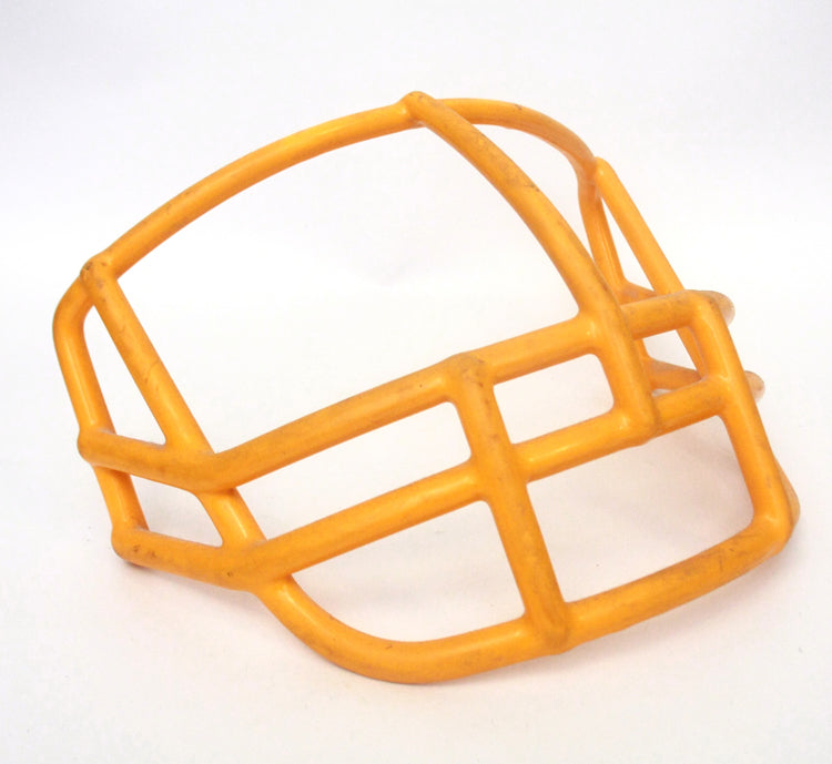Vintage Game Used 1980s NOPO USFL Football Helmet Facemask Yellow Gold 3 Dot LG