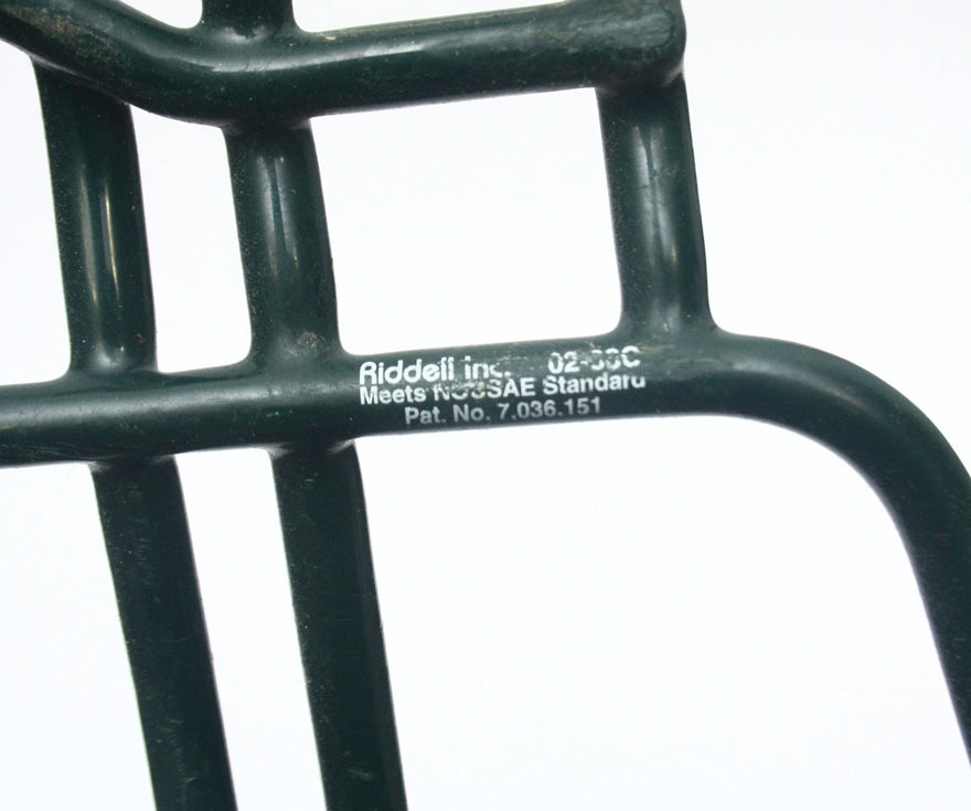 Vintage Game Used Riddell G2B Revolution Foorball Facemask - Forest Green