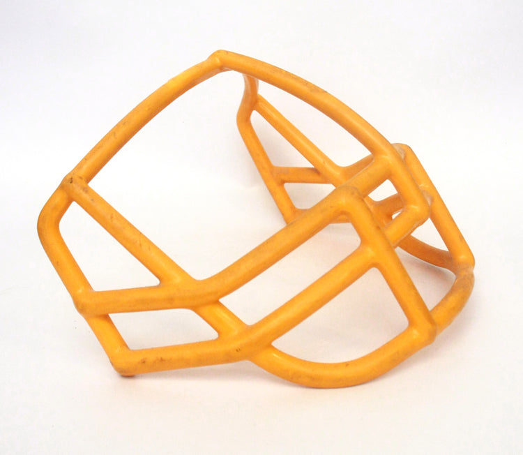 Vintage Game Used 1980s NOPO USFL Football Helmet Facemask Yellow Gold 3 Dot LG