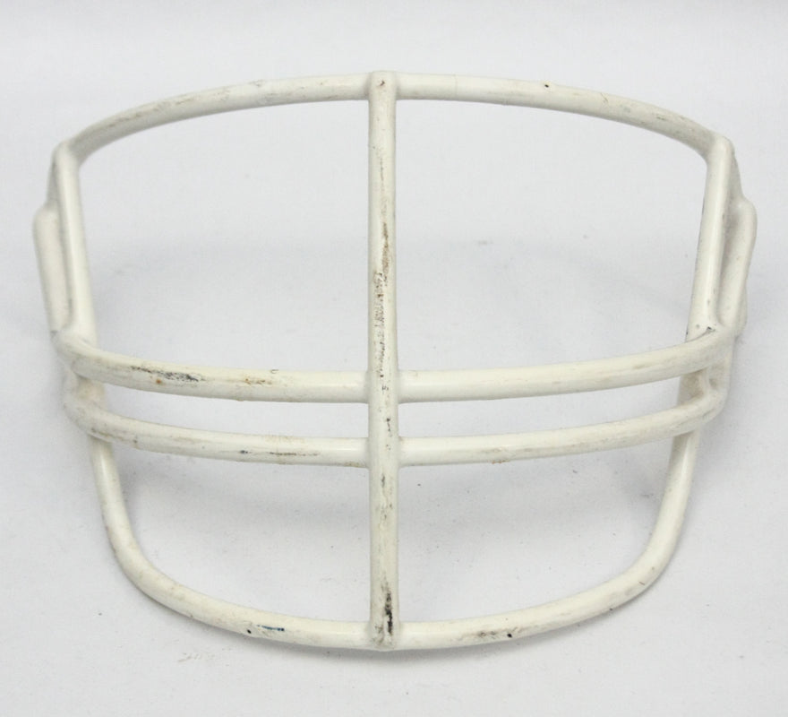 Game Used Vintage 2000s Schutt NOPO Football Helmet Facemask - White