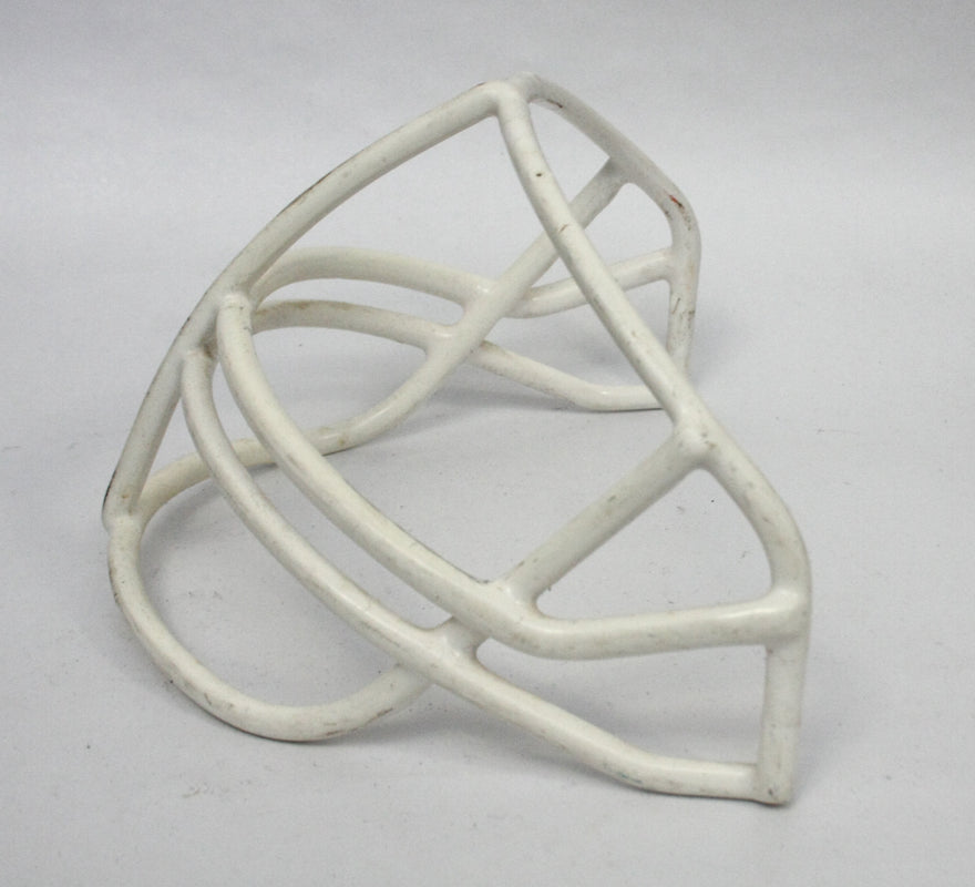 Game Used Vintage 2000s Schutt NOPO Football Helmet Facemask - White