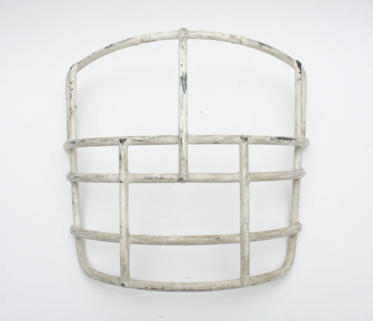 Vintage Game Used 1980s Riddell NJOP Foorball Facemask - White