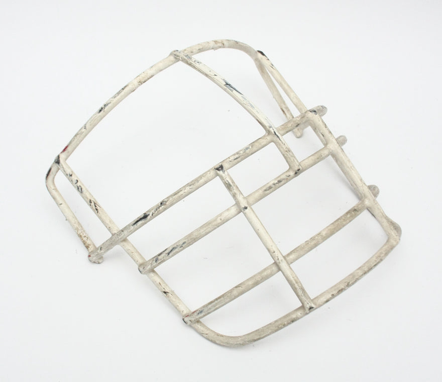 Vintage Game Used 1980s Riddell NJOP Foorball Facemask - White