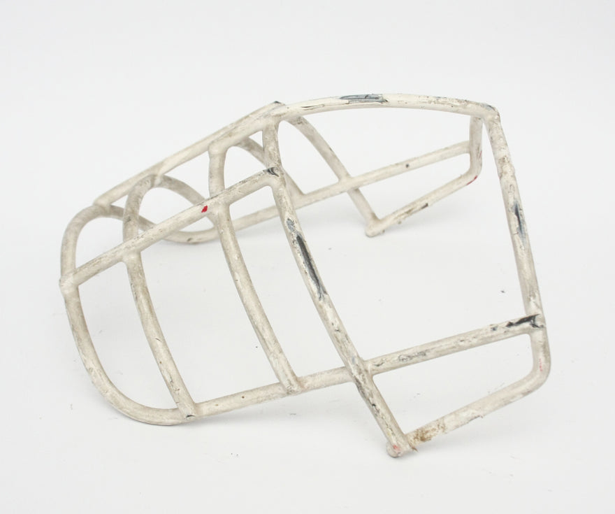 Vintage Game Used 1980s Riddell NJOP Foorball Facemask - White