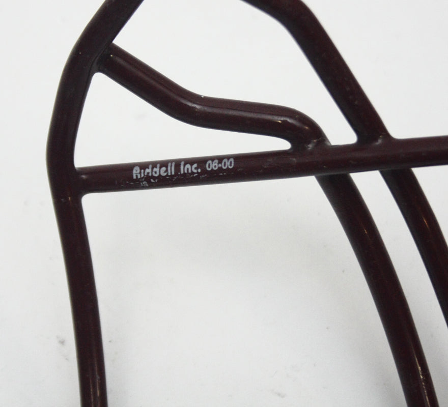 Game Used Vintage 2000 Riddell OPO Football Helmet Facemask - Maroon