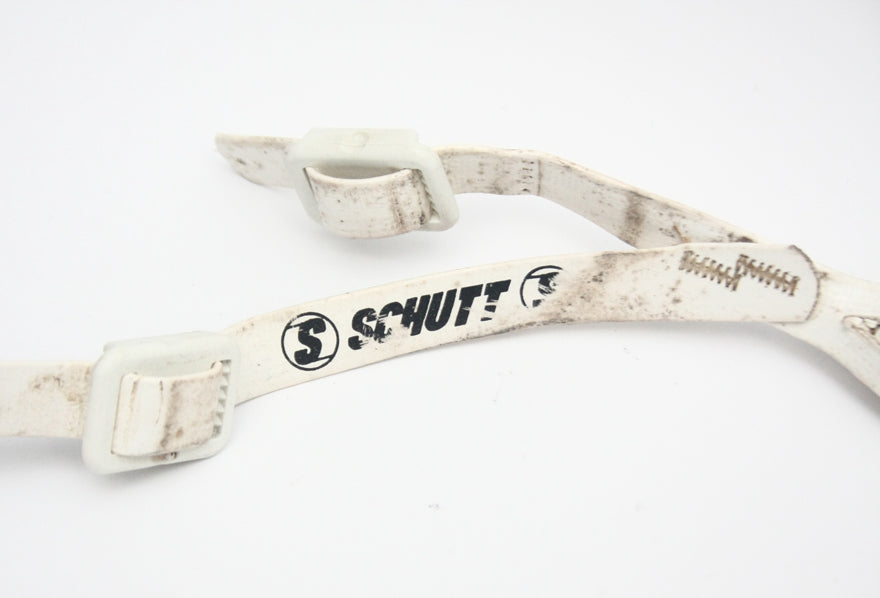 Vintage Game Used 1980s Schutt Four Point Soft Cup Football Helmet Chinstrap