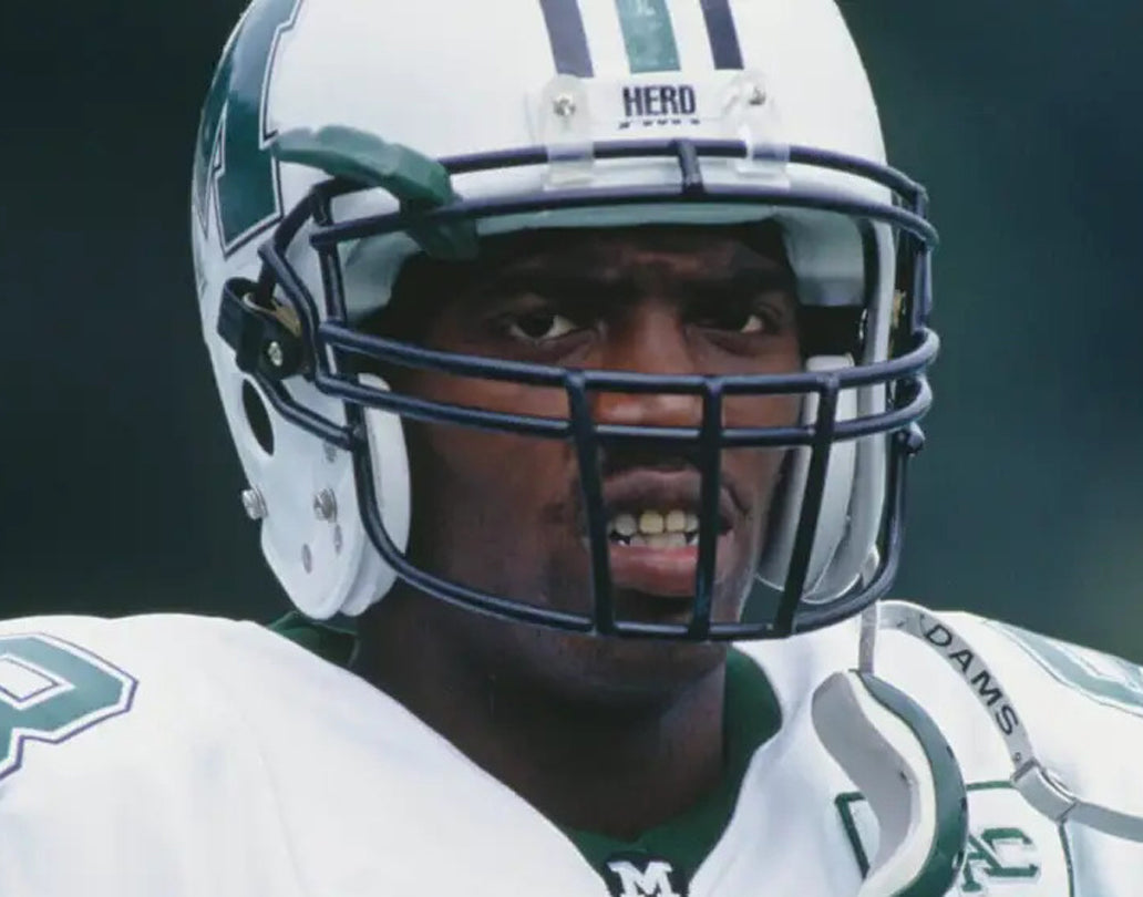 Randy Moss Marshall University Style Riddell ROPO - DW Football Helmet Facemask