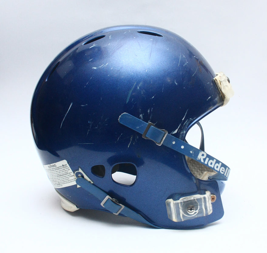 Vintage Game Used Riddell Revolution Football Helmet - Blue Metallic Size Large