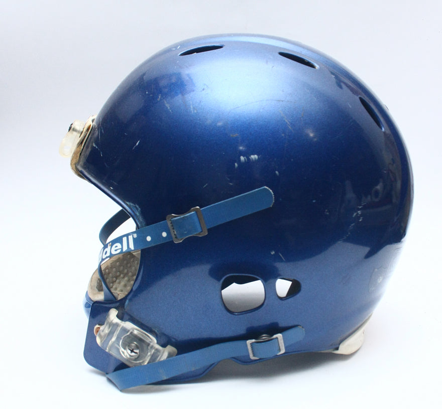 Vintage Game Used Riddell Revolution Football Helmet - Blue Metallic Size Large